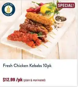 Tasman Butchers Fresh Chicken Kebabs offer