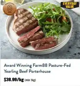 Tasman Butchers Award Winning Farm88 Pasture-Fed Yearling Beef Porterhouse offer