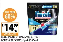 Supabarn Finish powerball ultimate pro all in 1 dishwasher tablets offer