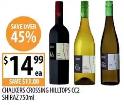 Supabarn Chalkers crossing hilltops cc2 shiraz offer