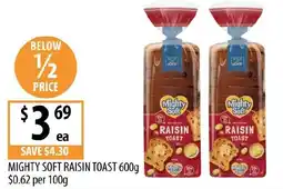 Supabarn Mighty soft raisin toast offer