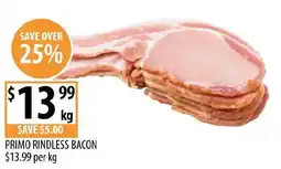 Supabarn Primo rindless bacon offer