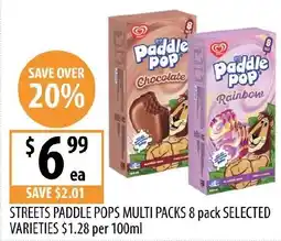 Supabarn Streets paddle pops multi packs offer