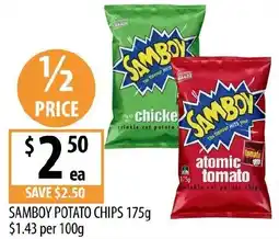 Supabarn Samboy potato chips offer