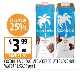 Supabarn Cocobella chocolate/coffee latte coconut water offer