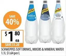 Supabarn Schweppes soft drinks, mixers & mineral water tony's chocolonely chocolate blocks offer