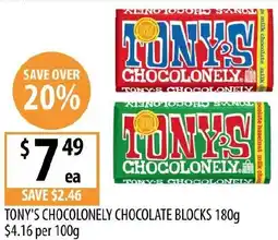 Supabarn Tony's chocolonely chocolate blocks offer