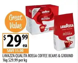 Supabarn Lavazza qualita rossa coffee beans & ground offer
