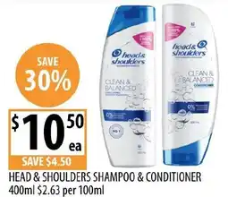 Supabarn Head & shoulders shampoo & conditioner offer