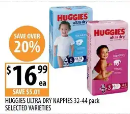 Supabarn Huggies ultra dry nappies offer