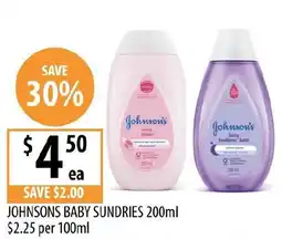 Supabarn Johnsons baby sundries offer