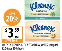Supabarn Kleenex tissues aloe vera/eucalyptus offer