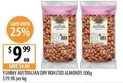 Supabarn Yummy australian dry roasted almonds offer