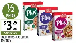 Supabarn Uncle tobys plus cereal offer