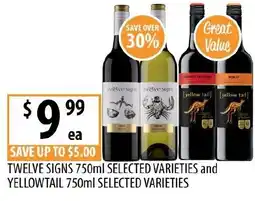 Supabarn Twelve signs and yellowtail offer