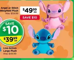 Toyworld Angel or Stitch Weighted Plush offer