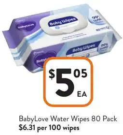 Foodworks BabyLove Water Wipes offer