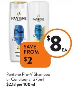 Foodworks Pantene Pro-V Shampoo or Conditioner offer