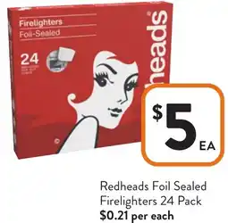 Foodworks Redheads Foil Sealed Firelighters offer