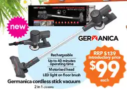 Cheap as Chips Germanica cordless stick vacuum offer