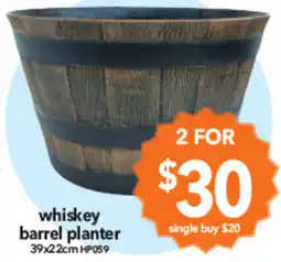 Cheap as Chips whiskey barrel planter offer