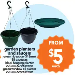 Cheap as Chips garden planters and saucers offer