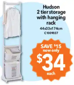 Cheap as Chips Hudson 2 tier storage with hanging rack offer
