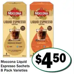 Friendly Grocer Moccona Liquid Espresso Sachets offer