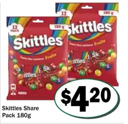 Friendly Grocer Skittles Share Pack offer