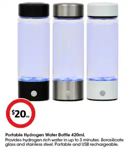 Coles Portable Hydrogen Water Bottle offer