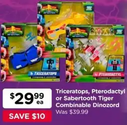Toyworld Triceratops, Pterodactyl or Sabertooth Tiger Combinable Dinozord offer