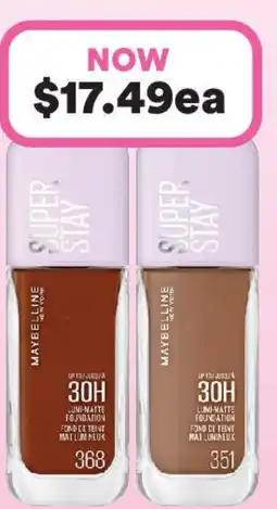 Priceline Maybelline uni-matte foundation fond de tent mai lumineux offer