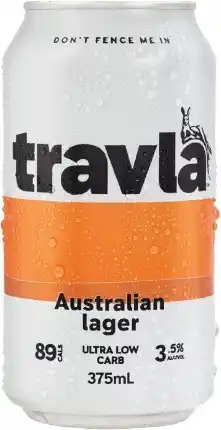 Dan Murphy's NEW Travla Mid Strength Lager Block Cans 375mL offer