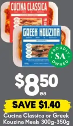 Drakes Cucina Classica or Greek Kouzina Meals offer