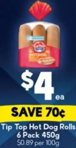 Drakes Tip Top Hot Dog Rolls 6 Pack offer