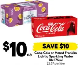 Drakes Coca-Cola or Mount Franklin Lightly Sparkling Water offer