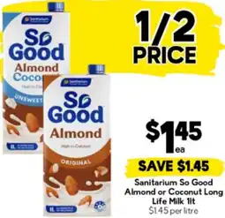 Drakes Sanitarium So Good Almond or Coconut Long Life Milk offer