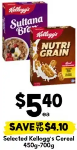 Drakes Selected Kellogg's Cereal offer