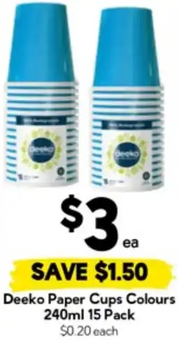 Drakes Deeko Paper Cups Colours offer
