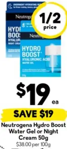 Drakes Neutrogena Hydro Boost Water Gel or Night Cream offer