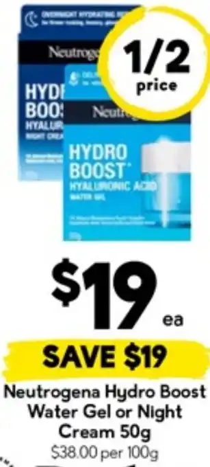 Drakes Neutrogena Hydro Boost Water Gel or Night Cream offer