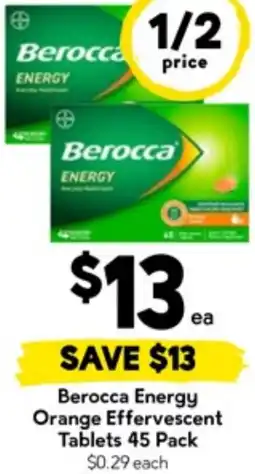 Drakes Berocca Energy Orange Effervescent Tablets offer