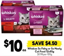 Drakes Whiskas So Fishy or So Meaty Cat Food offer