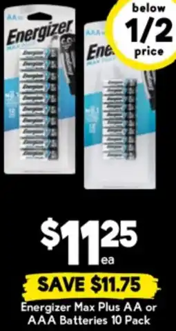 Drakes Energizer Max Plus AA or AAA Batteries offer