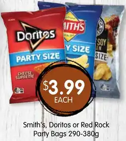 Spudshed Smith's, Doritos or Red Rock Party Bags offer