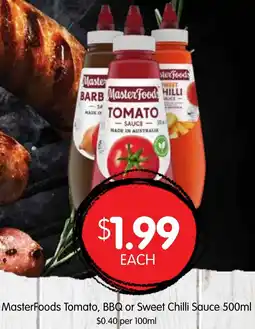 Spudshed MasterFoods Tomato, BBQ or Sweet Chilli Sauce offer