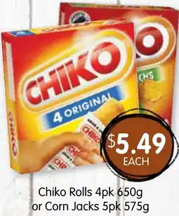 Spudshed Chiko Rolls or Corn Jacks offer