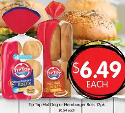 Spudshed Tip Top Hot Dog or Hamburger Rolls offer