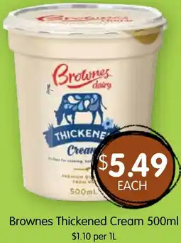 Spudshed Brownes Thickened Cream offer