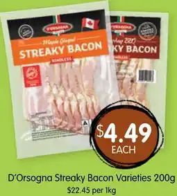 Spudshed D'Orsogna Streaky Bacon Varieties offer